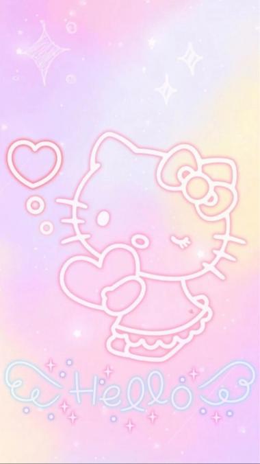 粉色可爱kitty猫满屏手机壁纸图片